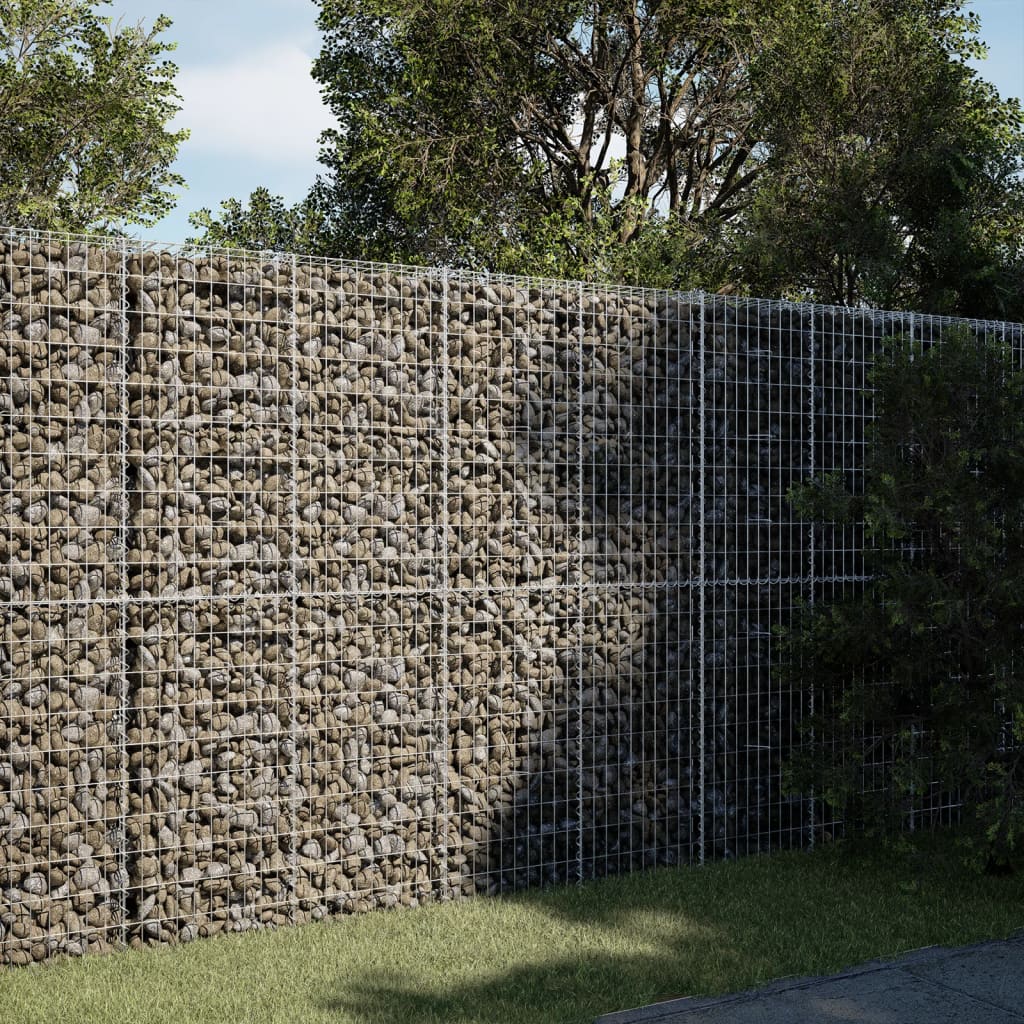 vidaXL Gabion Basket with Cover 39.4"x19.7"x39.4" Galvanized Iron