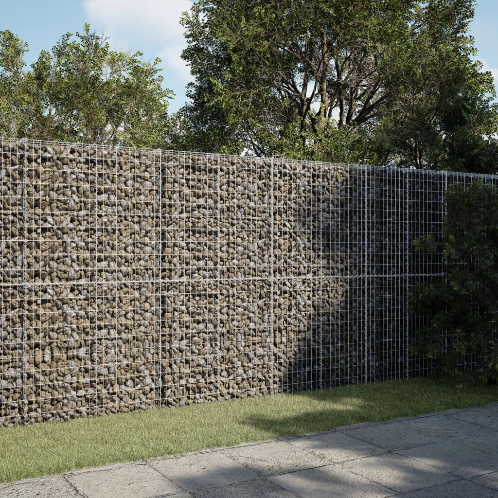 vidaXL Gabion Basket with Cover 39.4"x19.7"x39.4" Galvanized Iron