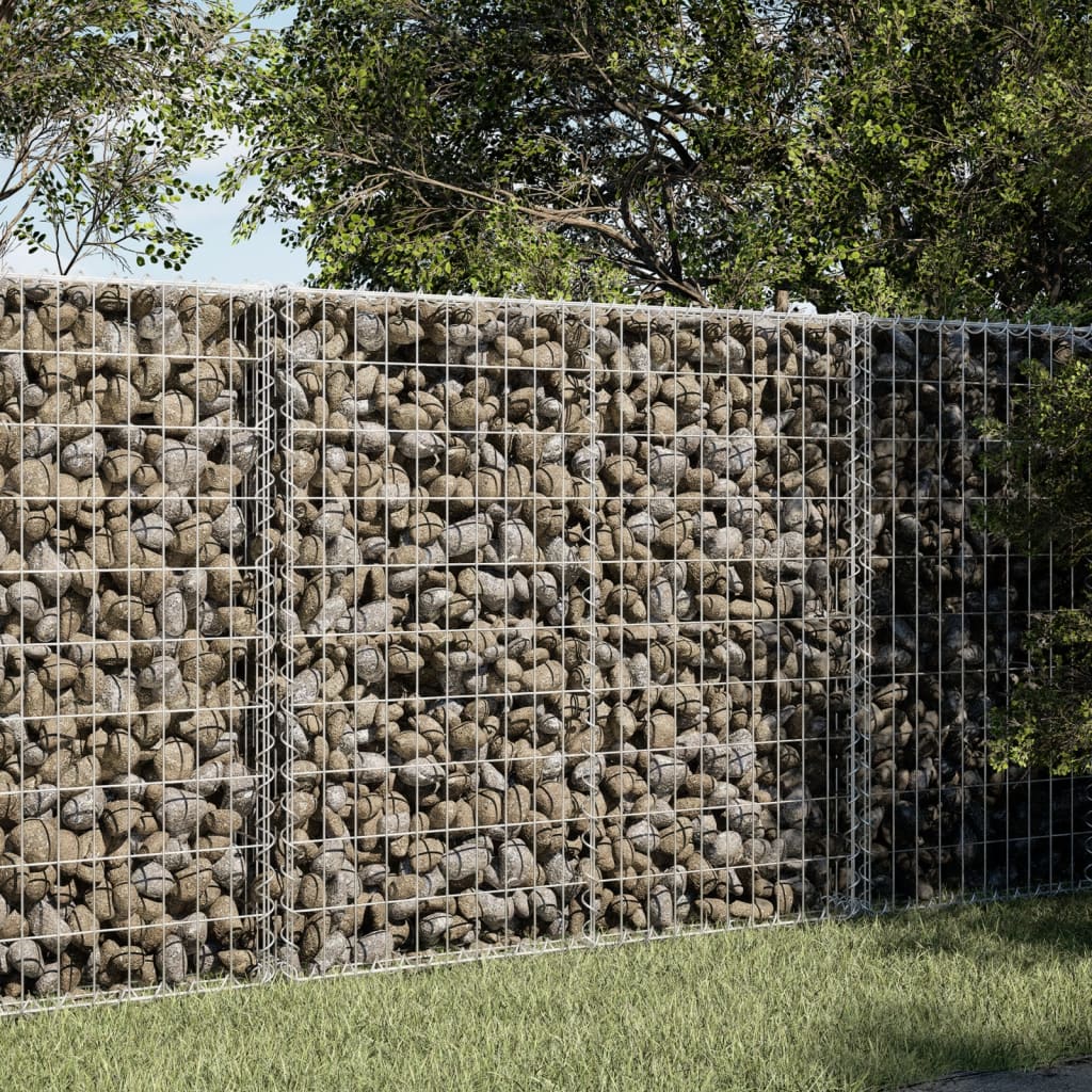 vidaXL Gabion Basket with Cover 39.4"x19.7"x39.4" Galvanized Iron