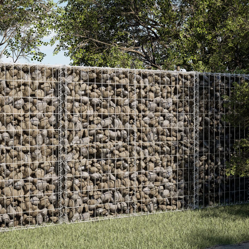vidaXL Gabion Basket with Cover 39.4"x19.7"x39.4" Galvanized Iron