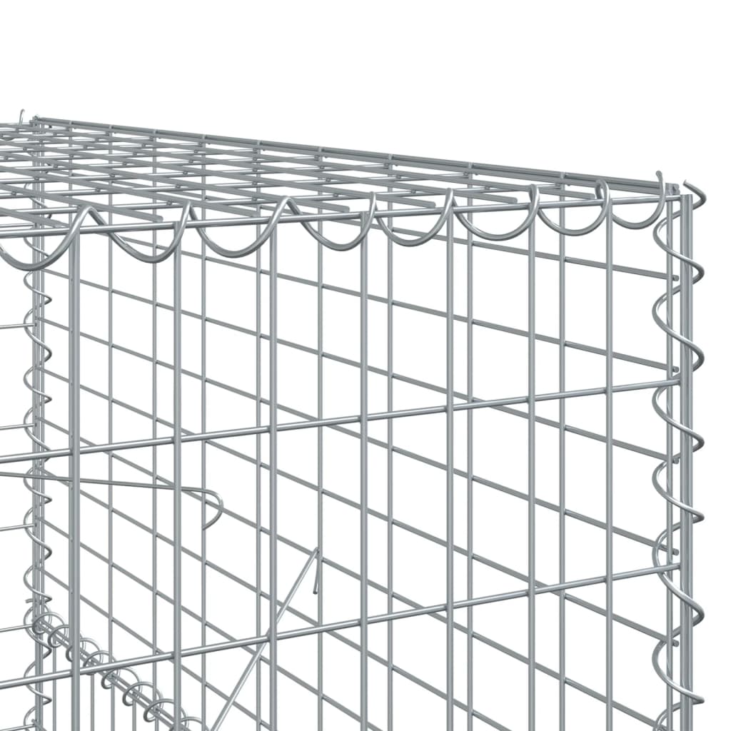 vidaXL Gabion Basket with Cover 39.4"x19.7"x39.4" Galvanized Iron
