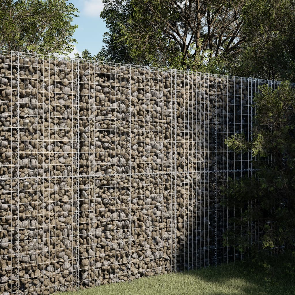 vidaXL Gabion Basket with Cover 39.4"x19.7"x39.4" Galvanized Iron